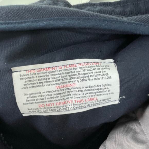 Bulwark Protective Apparel Blue Full Zip Jacket Men's XL FR Flame Resistant - Picture 11 of 15